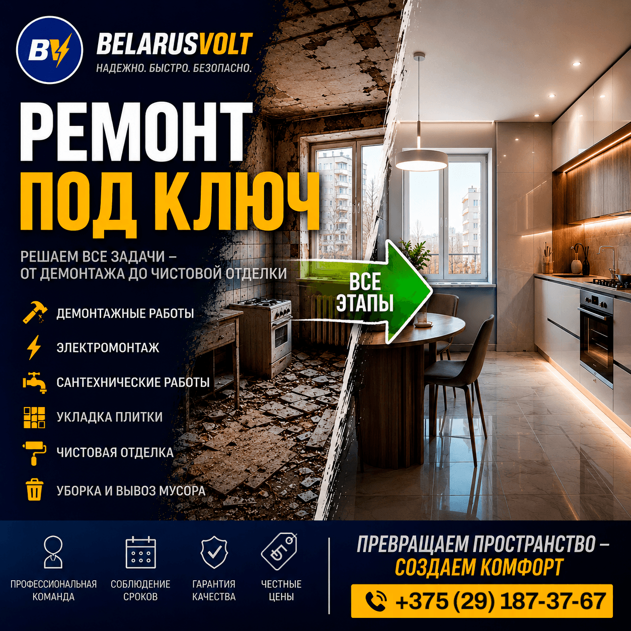 Ведение ремонта под ключ - Минск